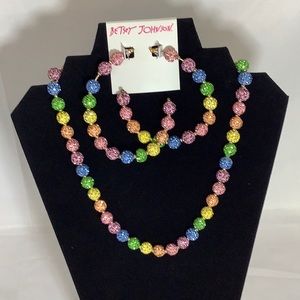 NWT Betsey Johnson necklace earring bracelet